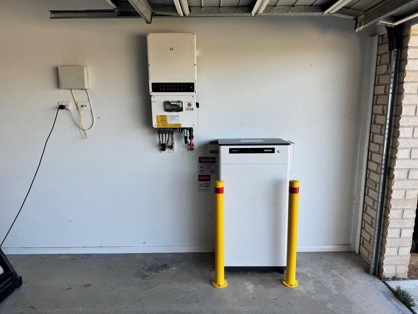 Solar inverter and storage battery in garage