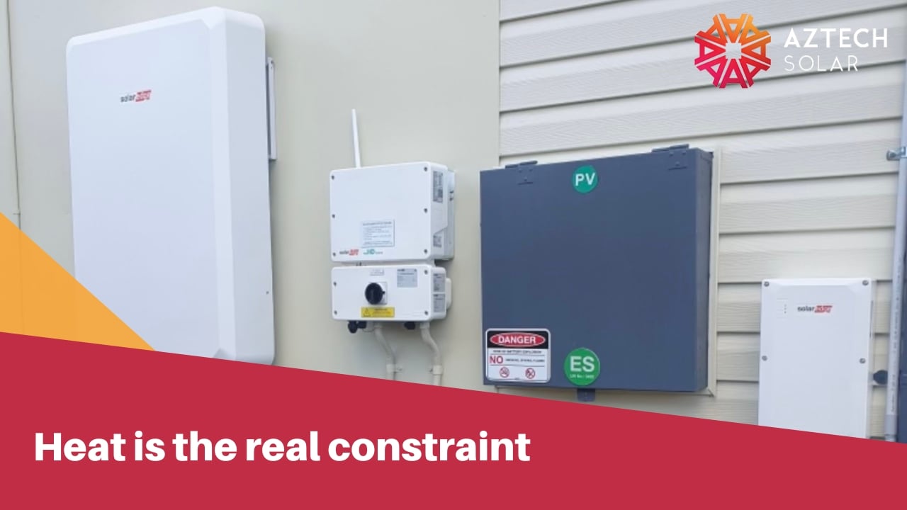 Outdoor solar inverter and battery control setup.