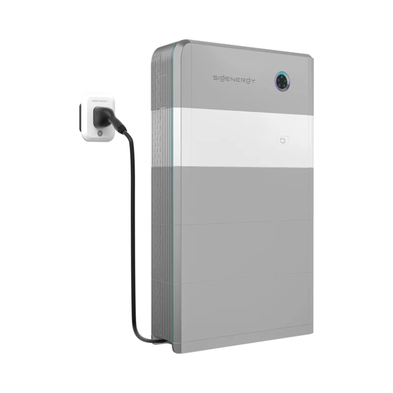 SigenStor battery stack with the EV DC charging module and its CCS2 cable